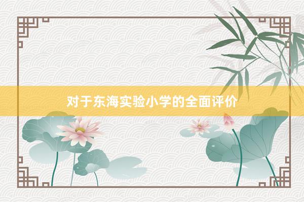 对于东海实验小学的全面评价