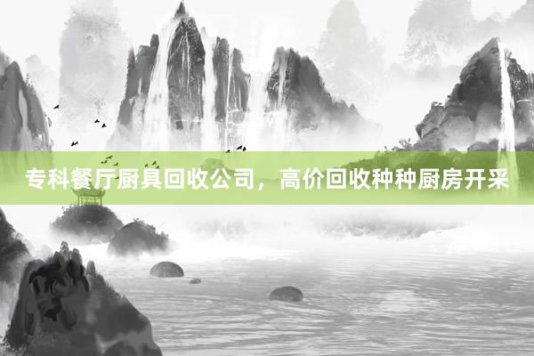 专科餐厅厨具回收公司，高价回收种种厨房开采