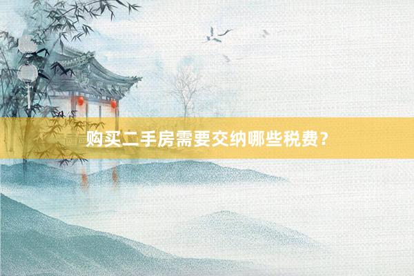 购买二手房需要交纳哪些税费？
